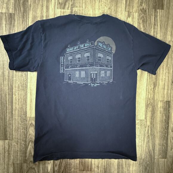 Vans Classic Fit Pool Hall Club Tee Navy Blue Medium Skate Graphic Shirt 1966 - Picture 7 of 7